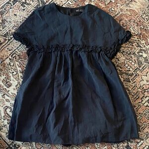 Zara Navy Ruffle Mini Dress